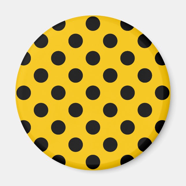 Imã Bolinhas pretas em amarelo (Frente)