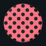 Imã Bolinhas pretas em coral<br><div class="desc">Bolinhas pretas em coral</div>