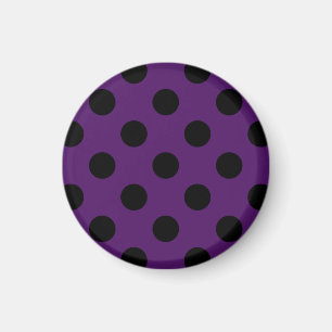 Imã Bolinhas pretas em roxo de ameixa