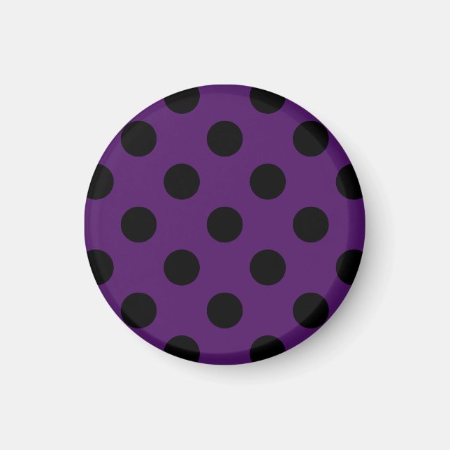 Imã Bolinhas pretas em roxo de ameixa (Frente)