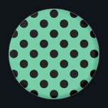 Imã Bolinhas pretas em verde-menta<br><div class="desc">Bolinhas pretas em verde-menta</div>
