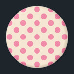Imã Bolinhas rosa em creme<br><div class="desc">Bolinhas rosa em creme</div>