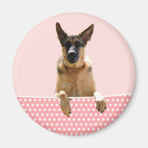 Imã Bolinhas Rosa german shepherd