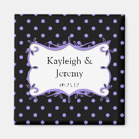 Bolinhas Roxas e Negras Salvem a Data Magn