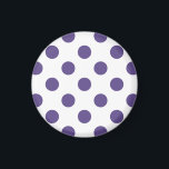Imã Bolinhas ultravioletas em branco<br><div class="desc">A cor do ano de Pantone para 2018 é ultravioleta.</div>