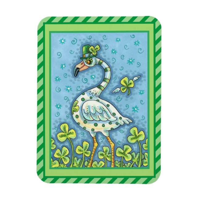 Ímã Bolinhas VERDE FLAMINGO, RUA ENGRAÇADA. DIA DE PAT (Vertical)