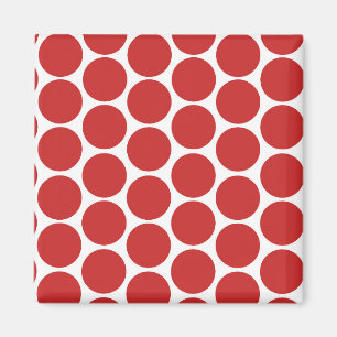 IMÃ BOLINHAS VERMELHAS MODERNAS, BRANCAS