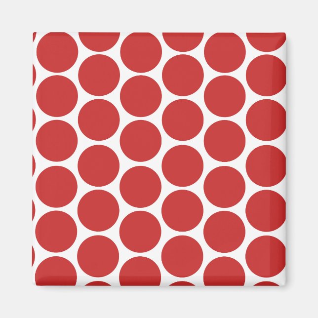 IMÃ BOLINHAS VERMELHAS MODERNAS, BRANCAS (Frente)