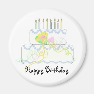 Imã Bolo de Aniversário com Velas