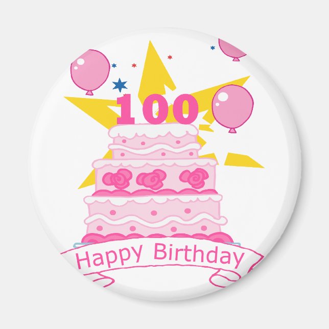 Imã Bolo de aniversário de 100 anos (Frente)