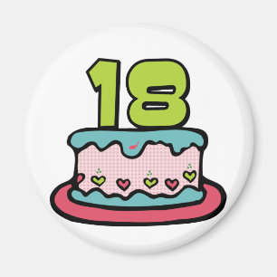 Imã Bolo de aniversário de 18 anos