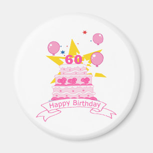 Imã Bolo de aniversário de 60 anos