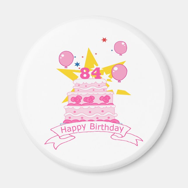 Imã Bolo de aniversário de 84 anos (Frente)