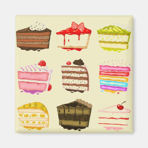 Imã Bolo de aniversário de bolo bonito com creme colo