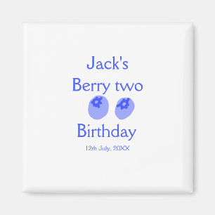 Imã Bolo de aniversário de dois anos azul adicionar no