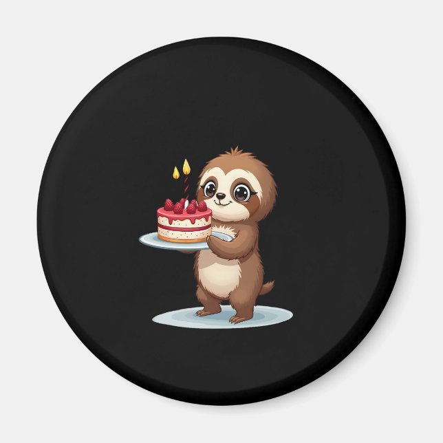 Imã Bolo de Aniversário Engraçado com Figurino de Lama (Frente)