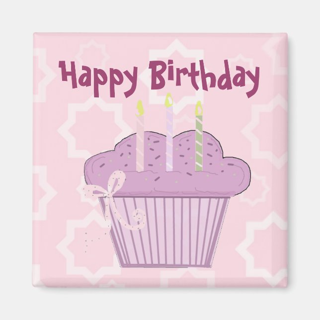Imã Bolo de Aniversário Feliz (Frente)