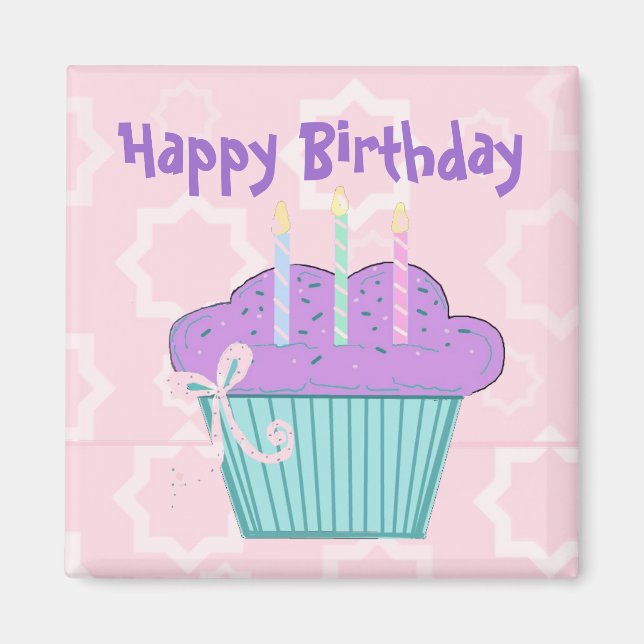 Imã Bolo de Aniversário Feliz (Frente)