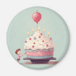 Imã Bolo de aniversário, sorvete, aniversário