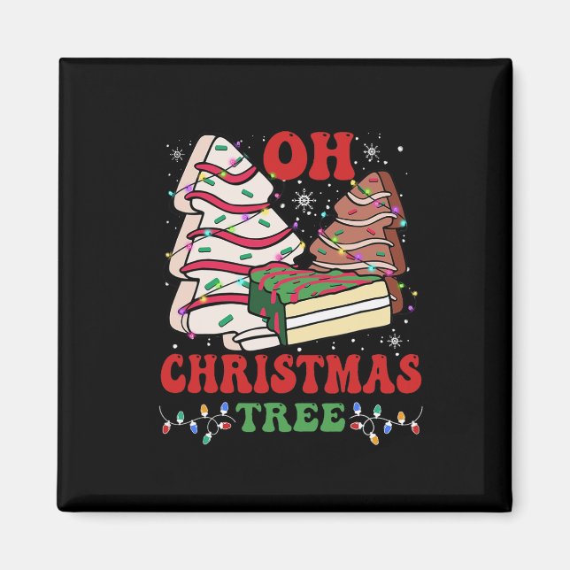 Imã Bolo de árvore de Natal Luzes de Natal Camisa engr (Frente)