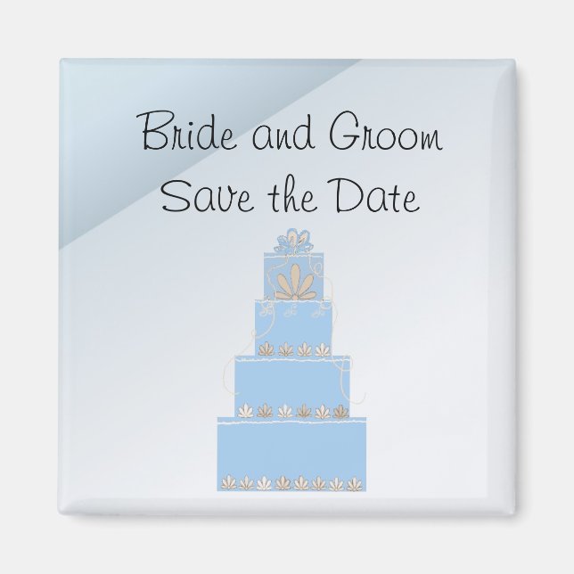 Imã Bolo de Casamento Baby Blue (Frente)