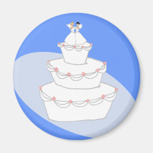 Imã Bolo de Casamento Duas Noivas