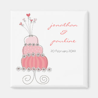 Imã Bolo-de-Casamento Rosa-doce, Whimsical, Salve A Da