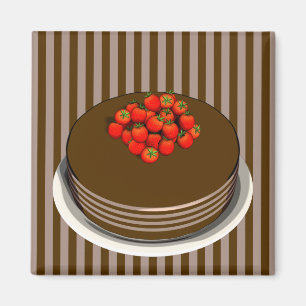Imã Bolo de Chocolate com Morangos