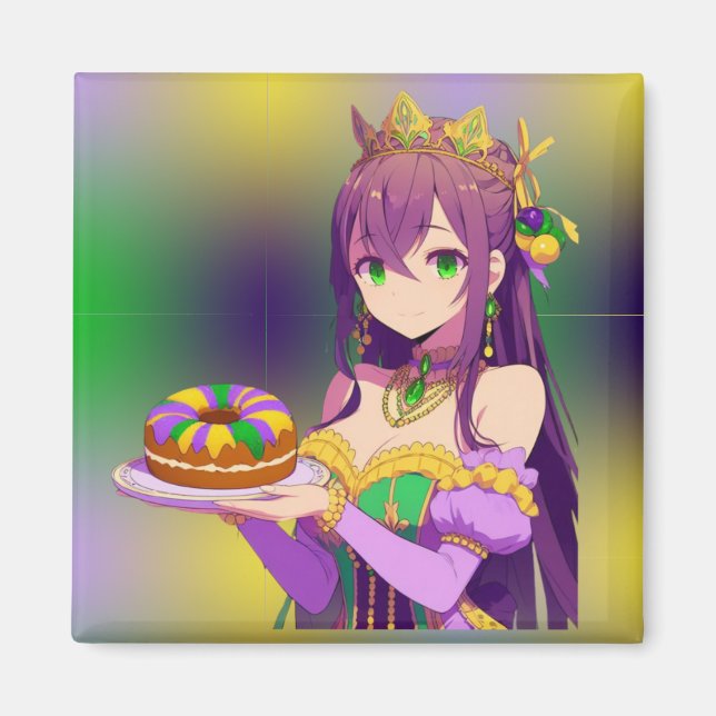 Imã Bolo Rei Anime Mardi Gras (Frente)