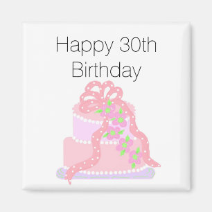 Imã Bolo Rosa de 30 Anos