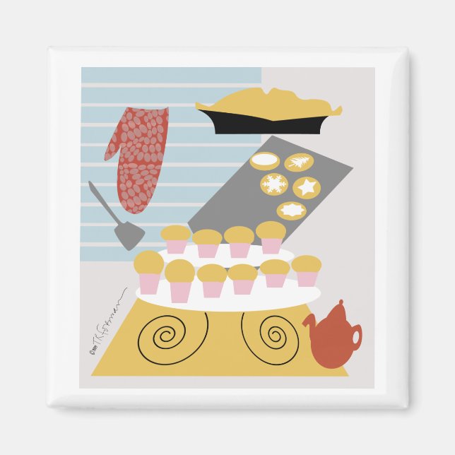 Imã Bolos de padeiro, torta, biscoitos Magnet (Frente)