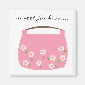 Imã Bolsa Floral Rosa