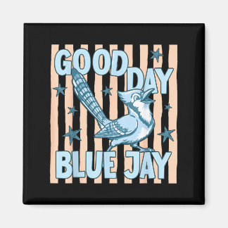 Imã Bom Dia Azul Jay Fofo Gráfico Retro De Pássaro De
