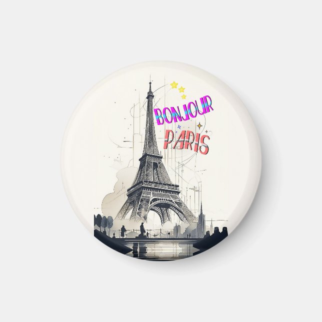 Imã Bom Dia Colorido Paris (Frente)