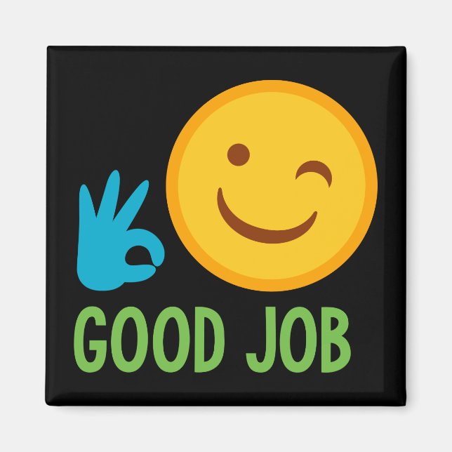 Imã Bom Trabalho Emoji (Frente)