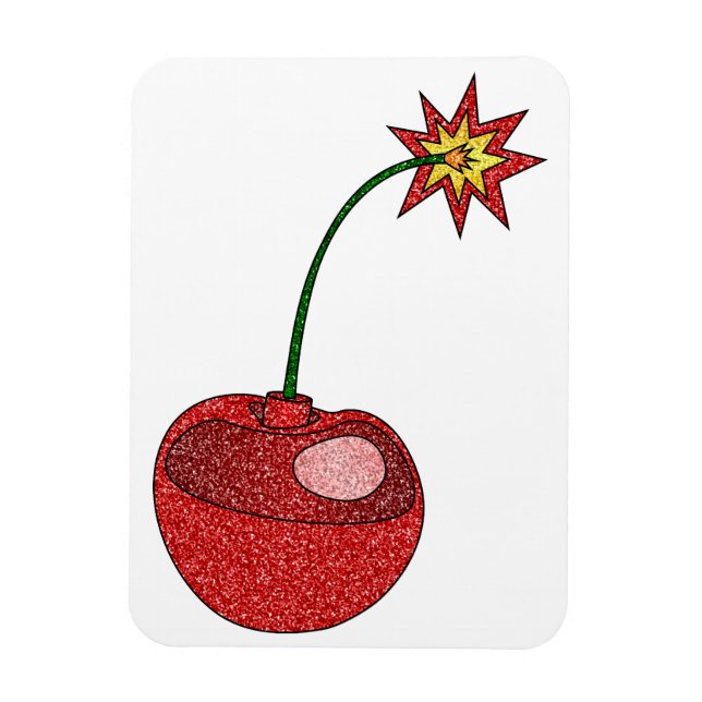 Ímã Bomba de Cherry com brilho (Vertical)