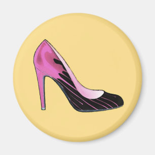 Imã Bomba de Stiletto, rosa quente sobre laranja