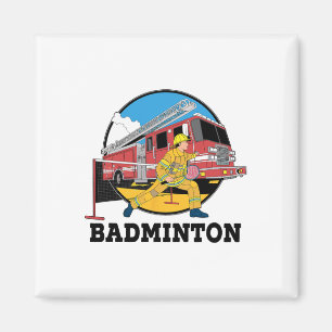 Imã Bombeiro Jogando Badminton Fireman Firewar Sp
