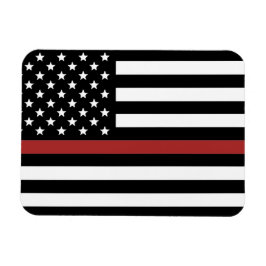 Ímã Bombeiro Thin Red Line America Flag Fire Rescut