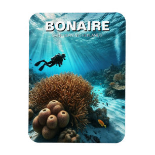 Ímã Bonaire Caribean Netherlands Scuba Diver Diving