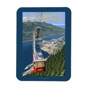 Ímã Bonde sobre poster das viagens vintage de Juneau,