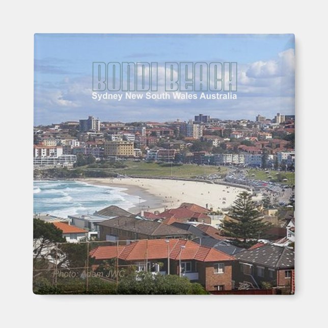 Imã Bondi Beach Sydney Austrália Souvenir Magnet (Frente)