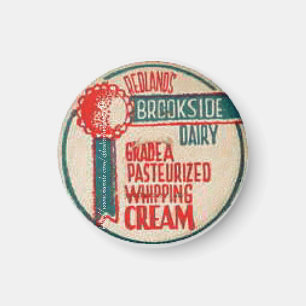 Imã "boné de papel Vintage-Redlands Brookside Dairy"