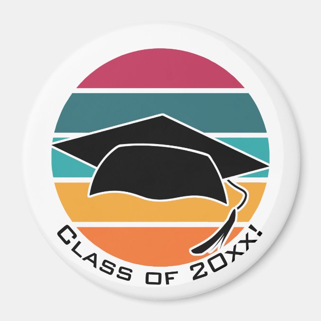 Imã Boné Mortarboard do Formando de Graduação Retroati (Frente)