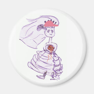 Imã Boné Rosa Baseball Noiva