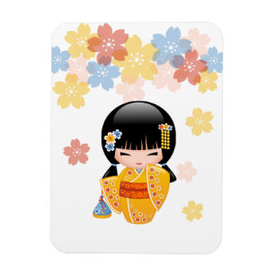 Ímã Boneca de Kokeshi do verão - menina de gueixa