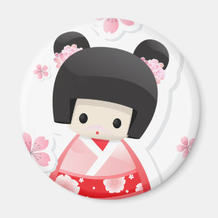 Imã Boneca japonesa da gueixa - série dos bolos