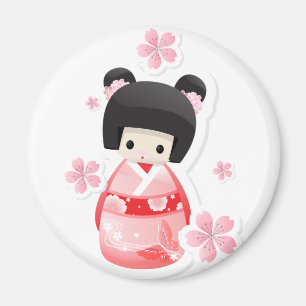 Imã Boneca japonesa da gueixa - série dos bolos