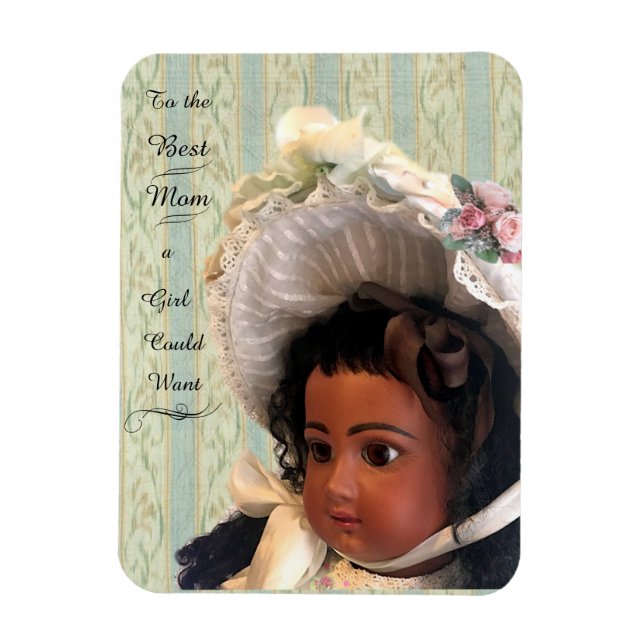 Ímã Boneca Victoriana Negra Mãe Dotada Foto Magnet (Vertical)
