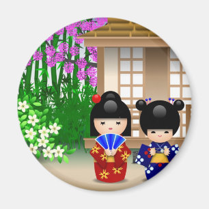 Imã Bonecas e Teahouse de Kokeshi